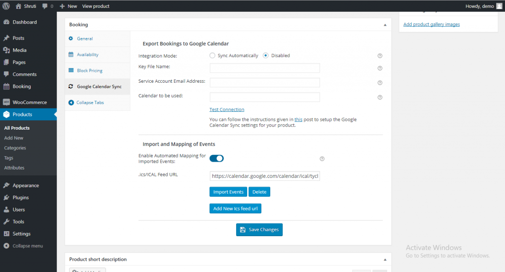 How to Import Events from the Google Calendar in your WooCommerce shop? - Part 2 | tychesoftwares.com
