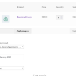 date - time availability on cart page for selection