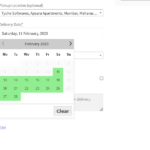 selecting date on the checkout page