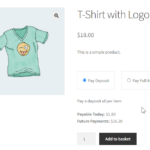 Deposits Options on Front end Product page - Deposits for WooCommerce
