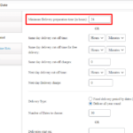 Setting for minimum delivery Preparation Time for products