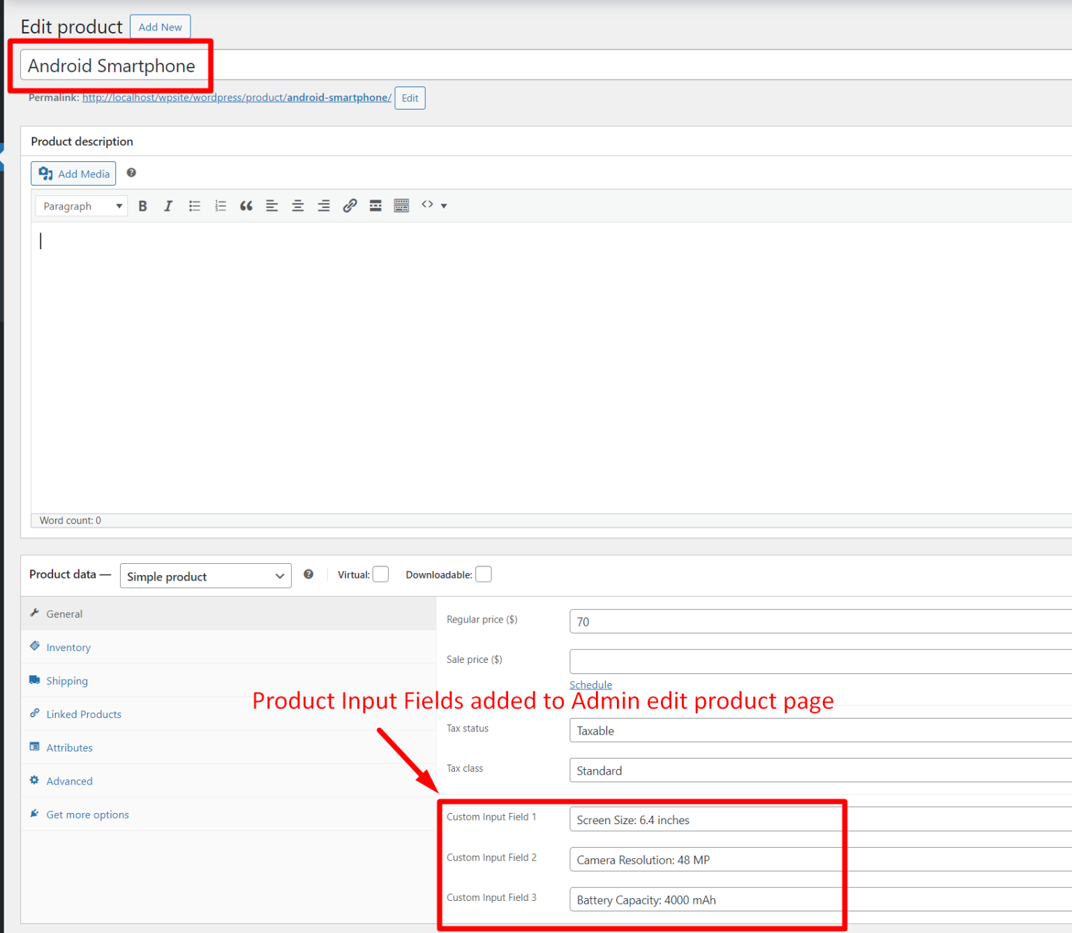 How to Add Product Input Field to Admin Interface of