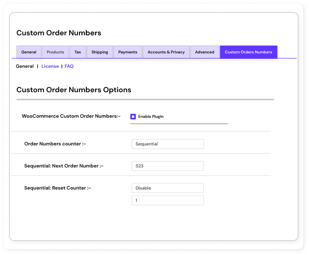 Assign order numbers in sequential order