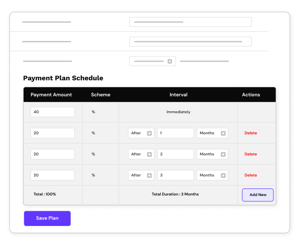 Create payment plans schedules in deposit for woocommerce plugin