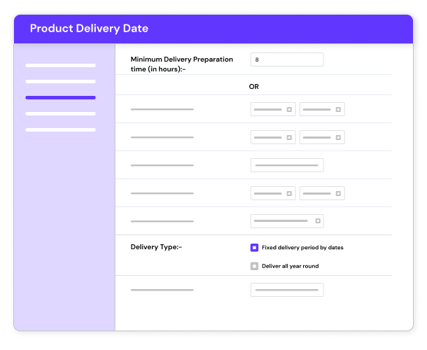 Set minimum preparation time for products