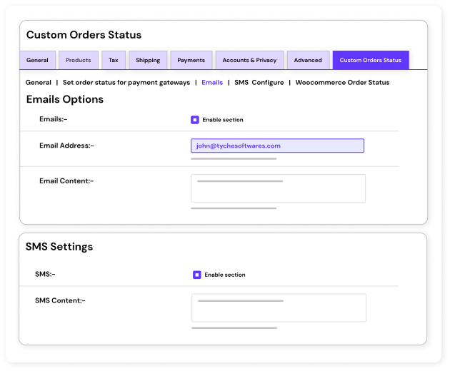 Custom order status for WooCommerce - Notify customers with Emails & SMS