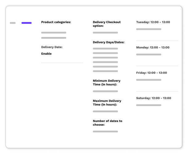 Schedule and manage deliveries according to product category