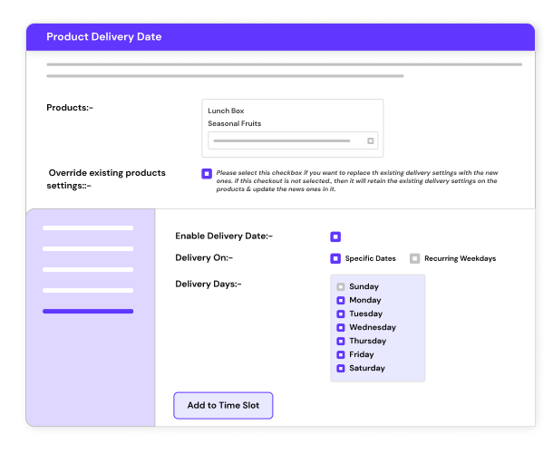 Quick settings to save store owner's time