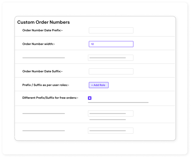 illustrating how to set the width of order numbers in custom order number for WooCommerce.