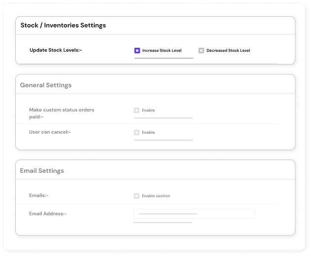 Update product stock levels when a custom status is applied to an order