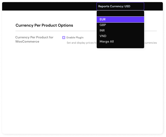 Get sales reports within currency per product woocommerce feature