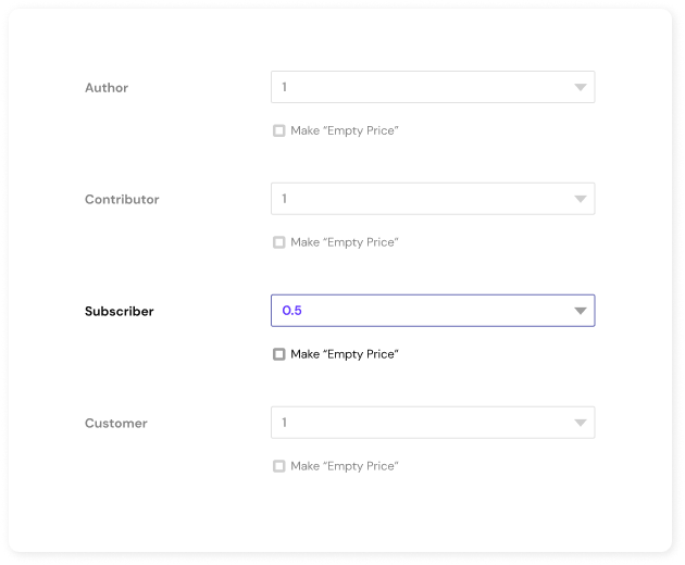 Setup discounts using multipliers in woocommerce produt price by user role plugin