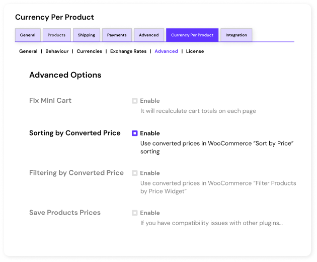 Sort products by Price option