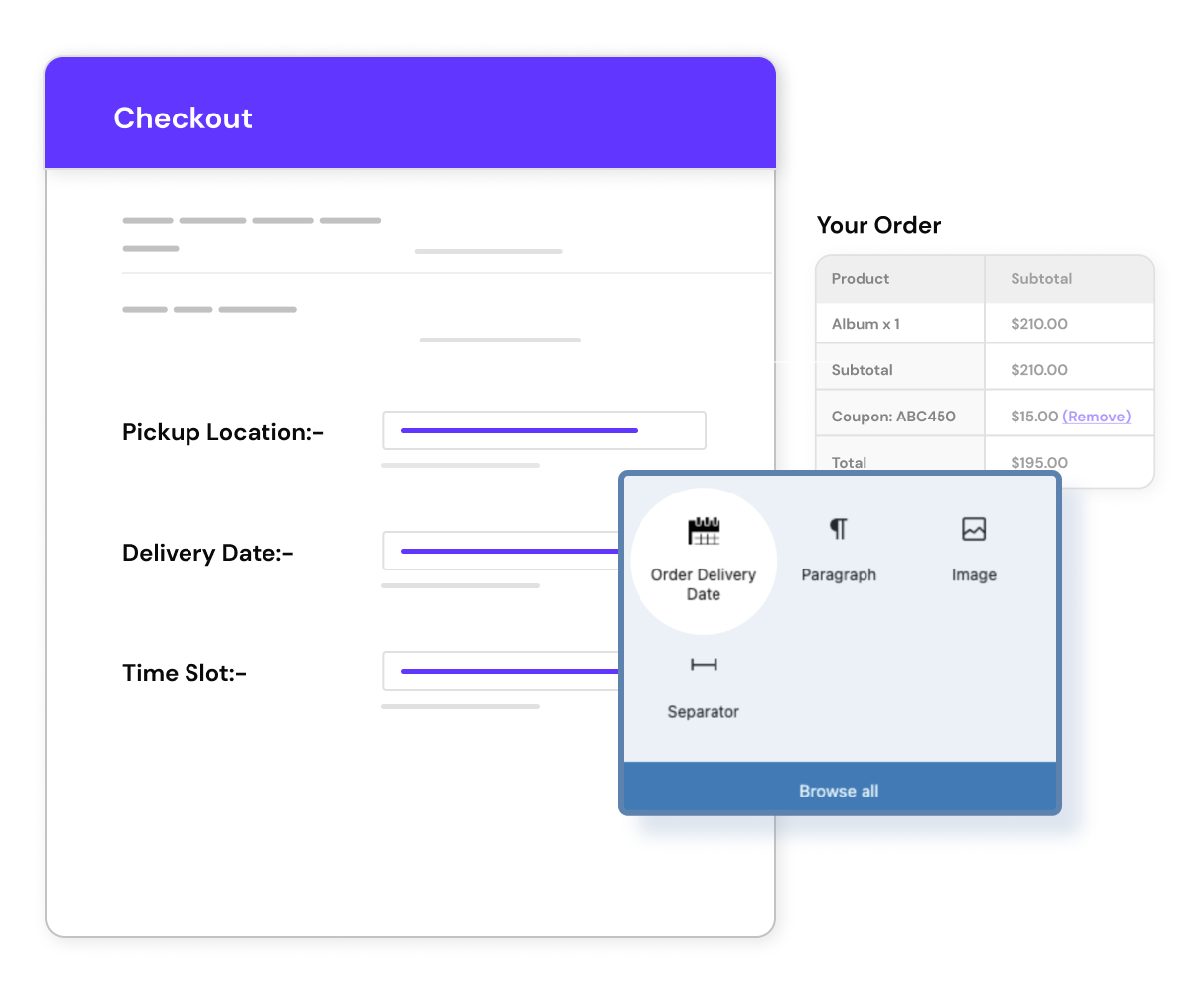 Order delivery date checkout block