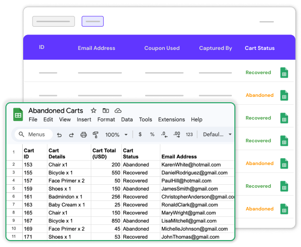 Export to Google Sheets