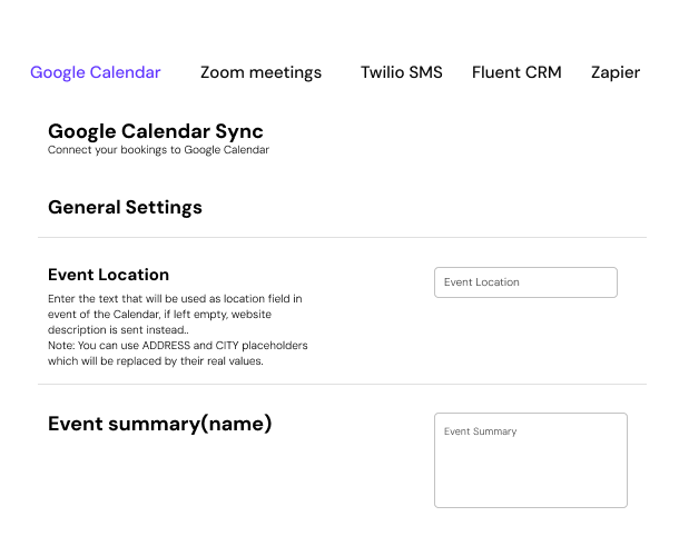 Google calendar sync
