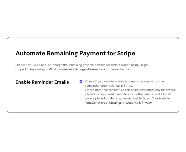 automate remaining payments for stripe
