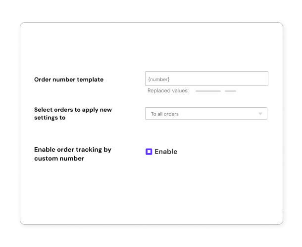 enable order tracking by custom number
