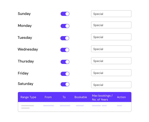 setup special prices for weekdays or dates