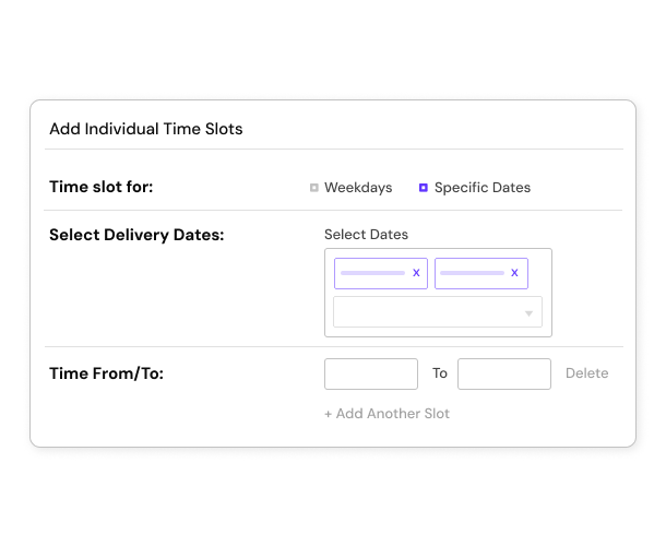 specific delivery dates and time ordd