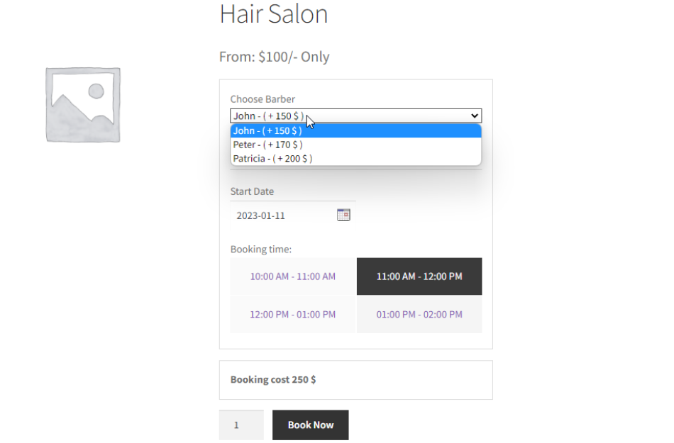 Resources front end Booking and Appointment Plugin for WooCommerce