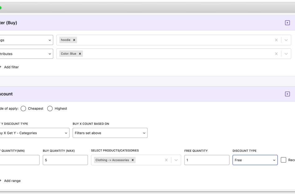Flexi BOGO for WooCommerce - Tags and Attributes