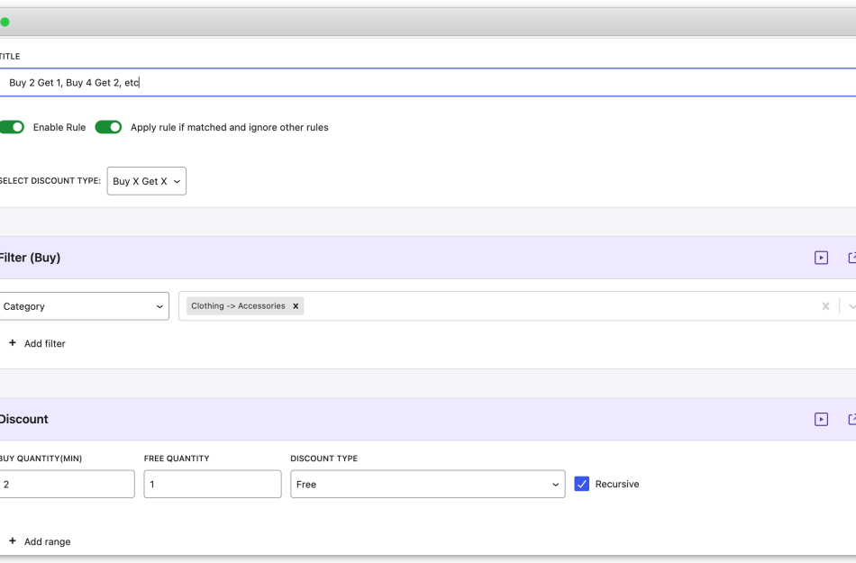 Flexi BOGO for WooCommerce - Buy X Get X Recursive