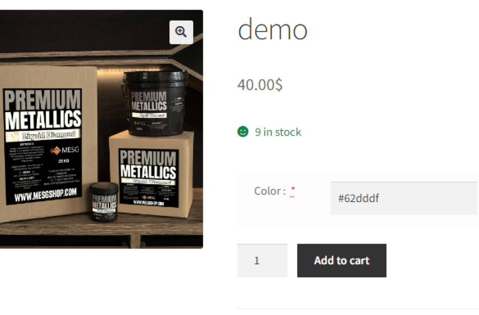 Color box for products customizatio request