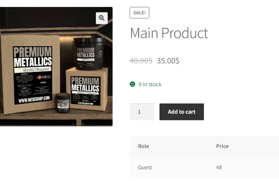Product Prices by User Roles for WooCommerce product details