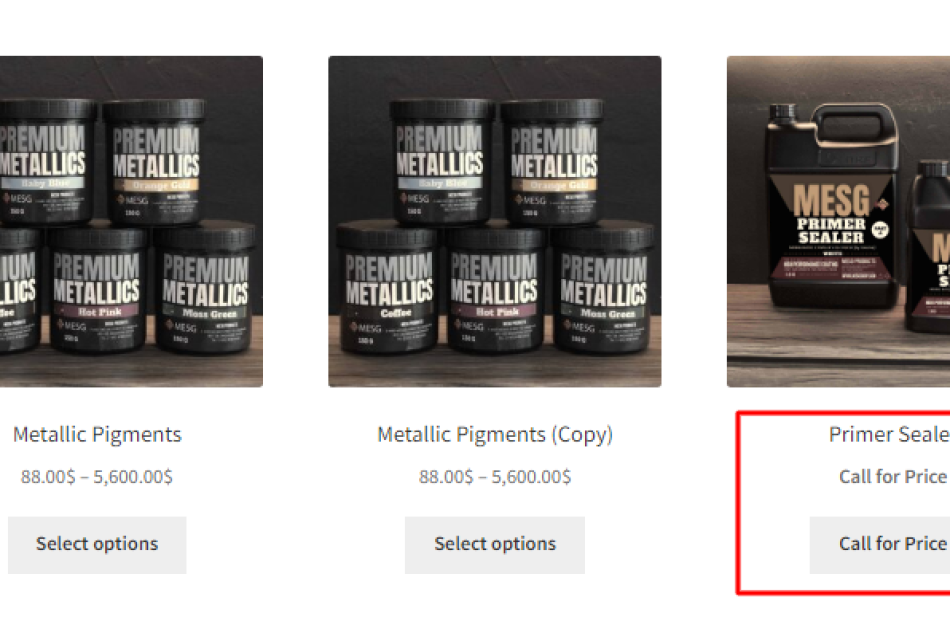 Call for price option on shop page